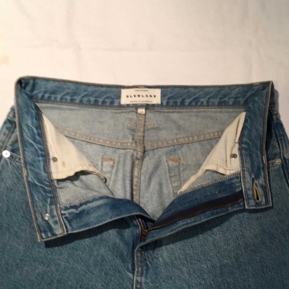 SLVRLAKE High-Rise Cropped Straight-Leg Jeans in Classic Blue - Picture 7 of 15